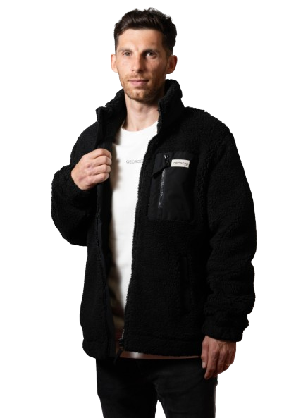 Veste éco-responsable en sherpa Noir