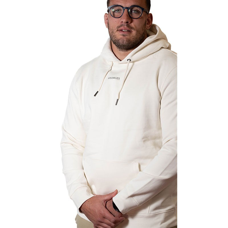 Sweat-shirt éco-responsable à capuche Blanc