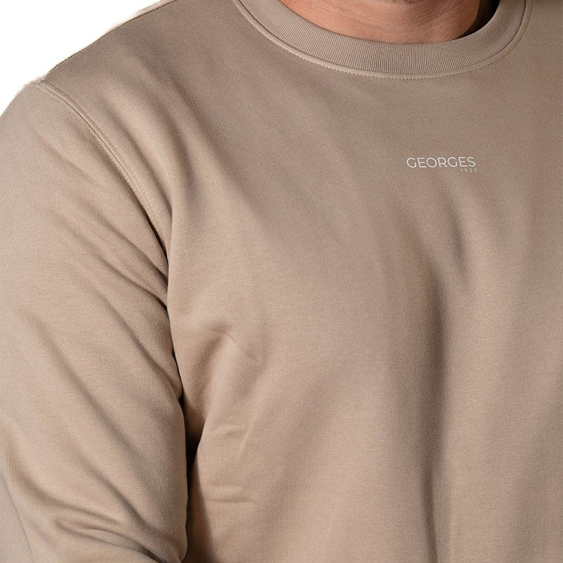 Sweat-shirt éco-responsable à col rond Beige