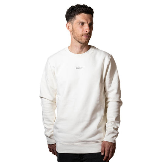 Sweat-shirt éco-responsable à col rond Blanc