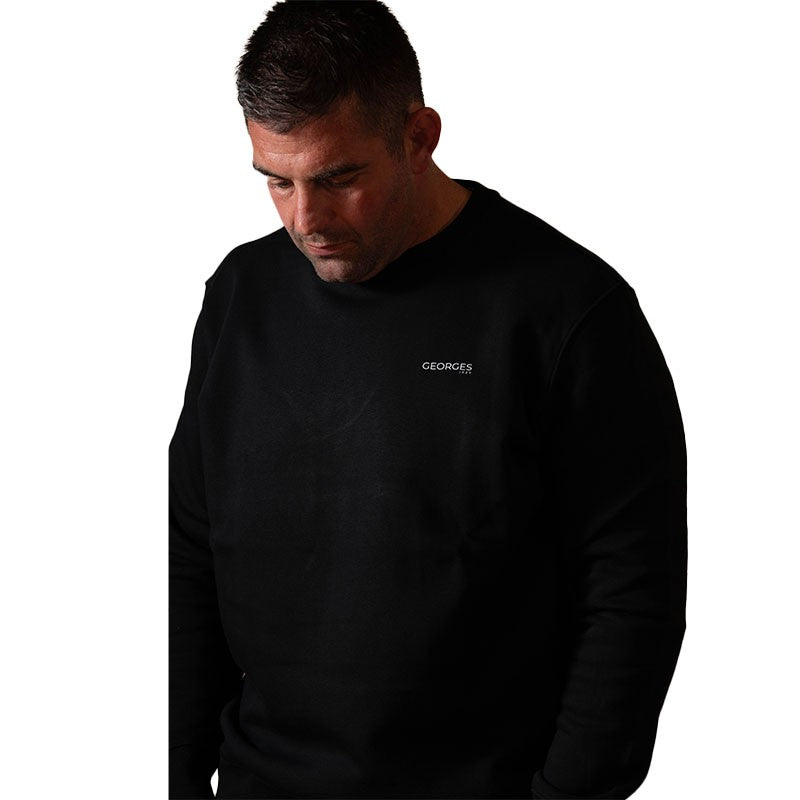 Sweat-shirt éco-responsable à col rond Noir