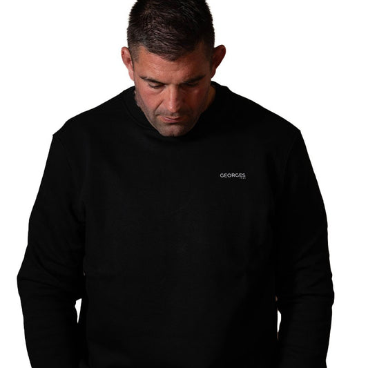 Sweat-shirt éco-responsable à col rond Noir