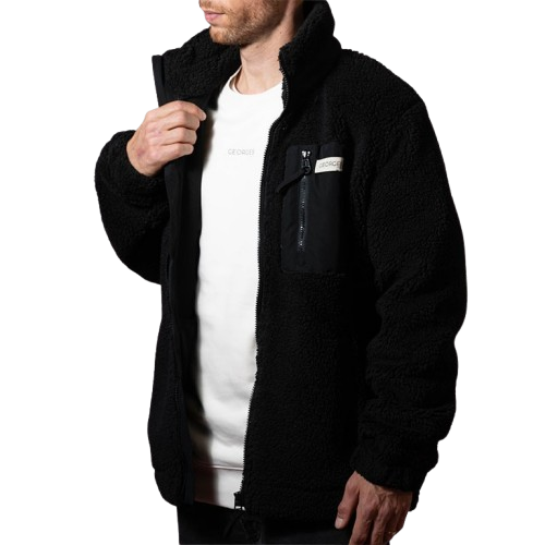 Veste éco-responsable en sherpa Noir